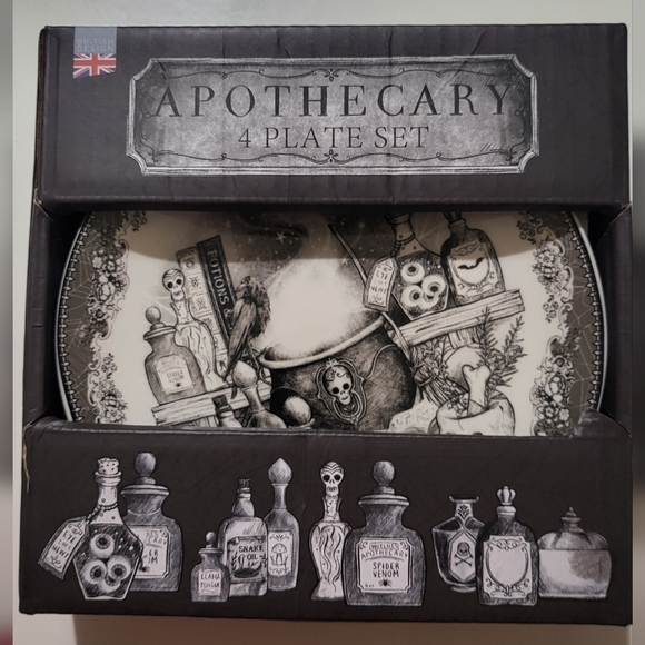 Eaton Fine Dining Apothecary Shop Appetizer  Desert Plates Set of 4 Halloween - Picture 2 of 3